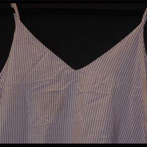 Purple stripped crop top with string straps USED